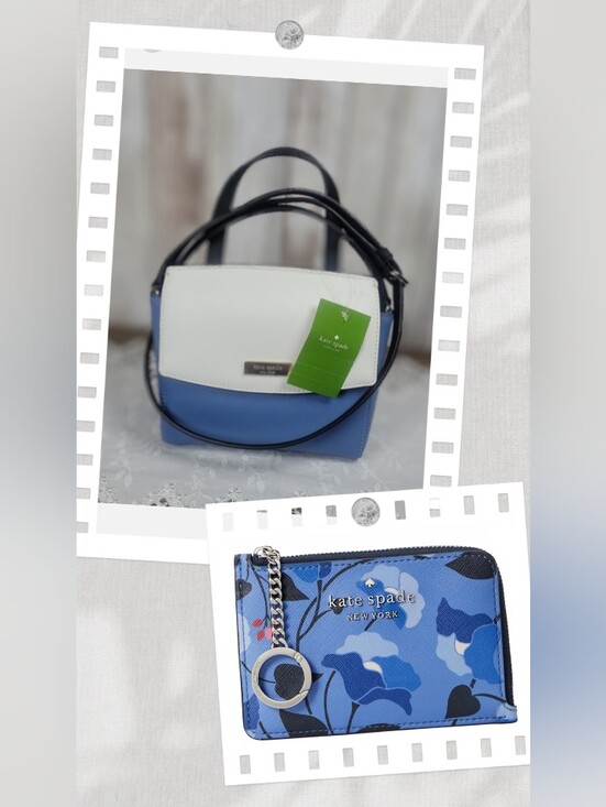 kate spade Handbags - KS-2pc-Laurel Way Mini Allisanne Crossbody & Staci Nouveau Bloom Card Holder💙🩵